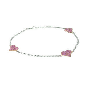 Heart bracelet - Pink Sapphire - Triple
