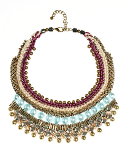 Tribal Aqua Pearl Necklace