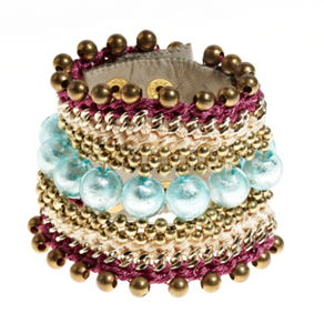 Tribal Aqua Pearl Cuff