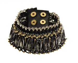 Smoky Crystal, Antique Gold Cuff