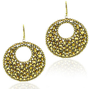 Indian Citrine & Diamond large round earring