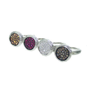 Alexandra Ring - small round - pave set with Rubies - white Gold