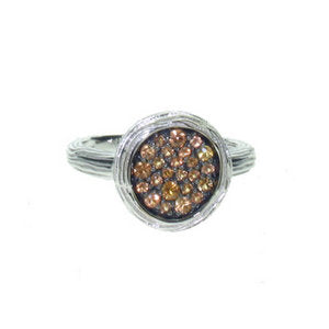 Alexandra Ring - small round - pave set with Rubies - white Gold