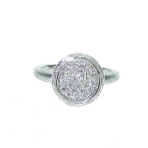 Alexandra Ring - small round - pave set with Rubies - white Gold
