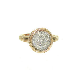 Alexandra Ring - small round - pave set with Rubies - white Gold