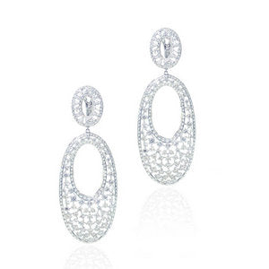 Large Diamond net earrings