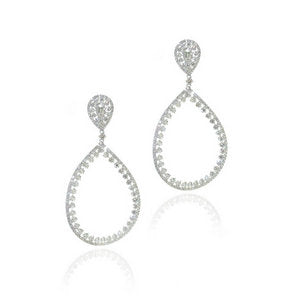 Large Diamond lasso earrings