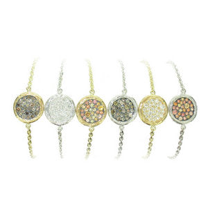 Flat Pave Disc Bracelets