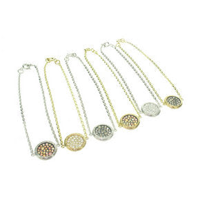Flat Pave Disc Bracelets