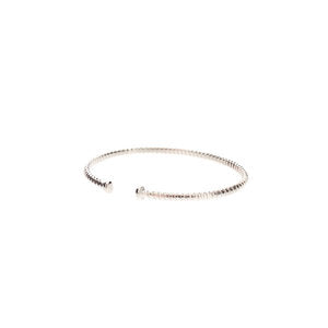 Italian Silver Skinny Ribbed Bangle