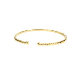 Italian Silver Skinny Ribbed Bangle