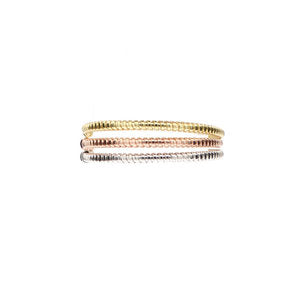 Italian Silver Skinny Ribbed Bangle