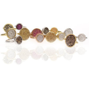 Alexandra Ring - small round - pave set with Rubies - white Gold