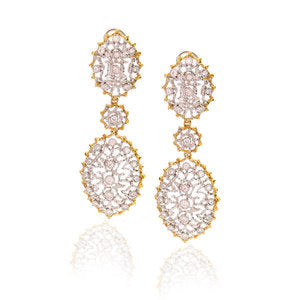 Lacey drop earrings - Yellow Gold edge