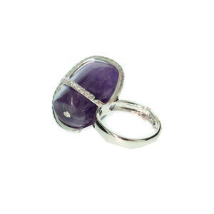 Amethyst and Diamond Crossover Ring