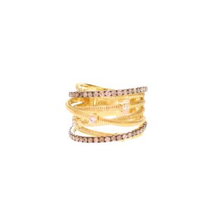 Crossover Cognac Diamond Spring ring
