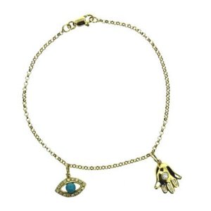 Evil eye and chunky Hamsa diamond bracelet -