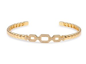 Stacking Bangles - Lozenge - with Diamond Centre Motif