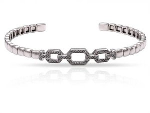 Stacking Bangles - Lozenge - with Diamond Centre Motif