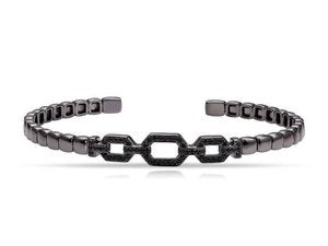 Stacking Bangles - Lozenge - with Diamond Centre Motif