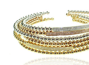 Stacking Bangles - Bead - Diamond ID