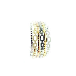 Stacking Bangles - Lozenge - with Diamond Centre Motif