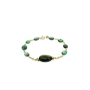 Green Tormaline & Diamond Bracelet