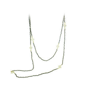 Faceted Spinel Bead Neckalce with Flower Motif