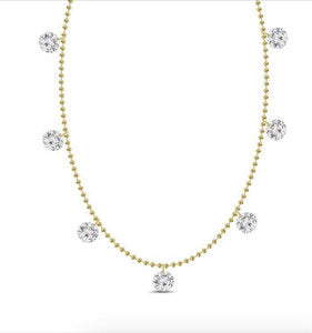 Laser Drilled diamond necklace - 7 large