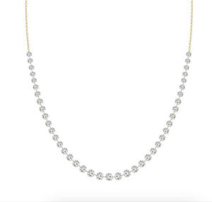 Laser drilled diamond necklace - Graduated