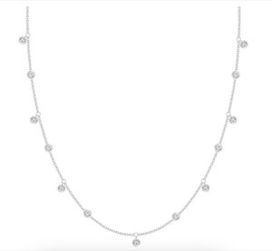 Laser drilled insert and drop necklace - 13