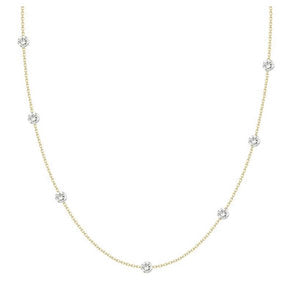 Laser drilled inserted diamond necklace - 7