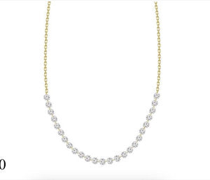 Laser drilled diamond necklace - Graduated 25