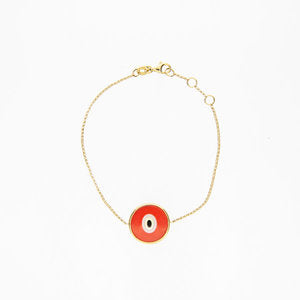 Evil Eye Bracelet - Coral