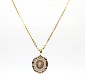 Fossil Brown Diamond Pendant