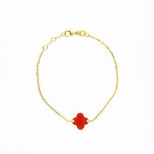 Coral Clover Bracelet