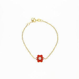 Red Flower Bracelet