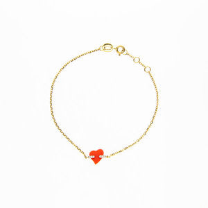 Coral Heart Bracelet
