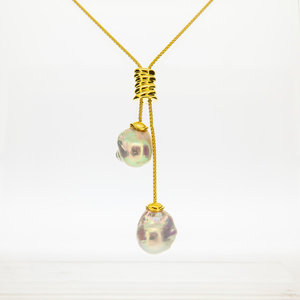 Baroque Double Pearl adjustable Necklace