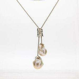 Baroque Double pearl adjustable Necklace
