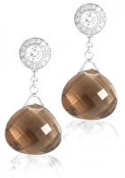 Diamond Studs with detachable Briolettes - Ruby