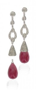Interchangeable 'Antique' diamond earrings - Smokey Topaz