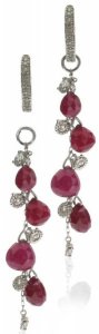 Diamond hoops and detachable Diamond and Ruby briolette showers