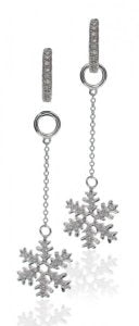 Diamond hoops with detachable small snowflakes