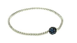 Diamond line bracelet with ball clasp