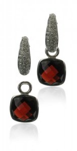 Diamond hoops with cushion cut drops