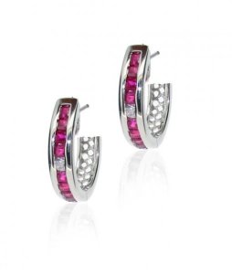 Ruby and Diamond hoops