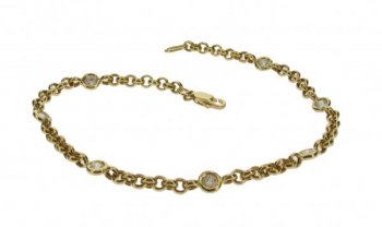 Diamond by the inch - bracelet yellow gold