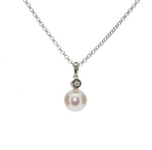 Tahitian Pearl and Diamond pendant on chain