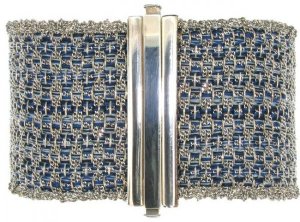 Woven silk and Silver - Lozenge - Cuff